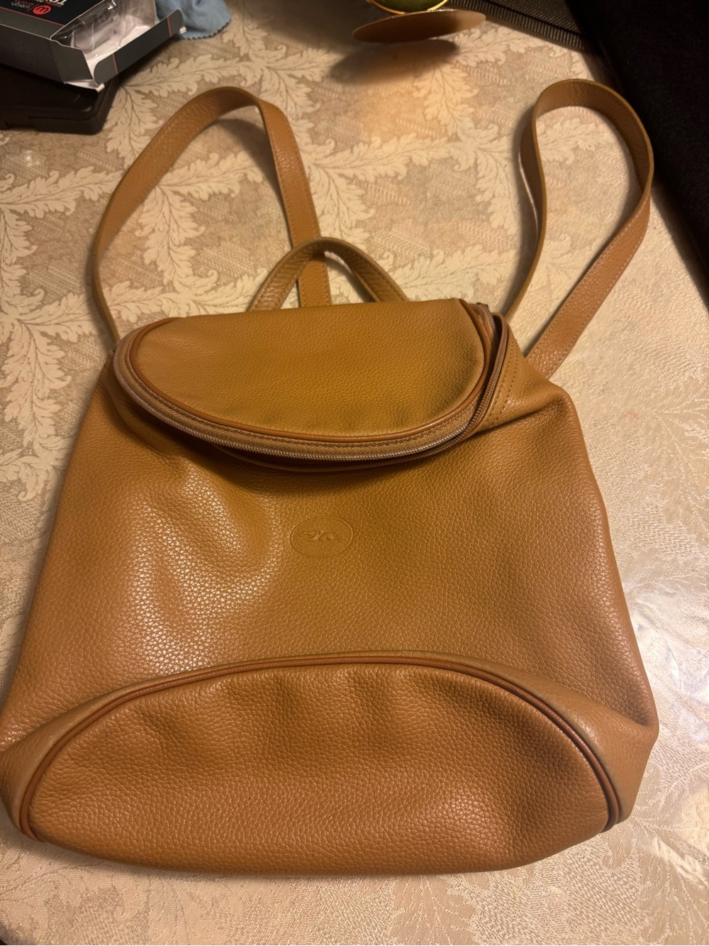Vintage Longchamp Le Foulonné Light Brown Leather Small Backpack 🤎